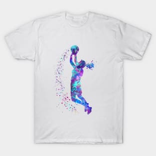 Girl Basketball Player Shooter Watercolor Sport Gift T-Shirt